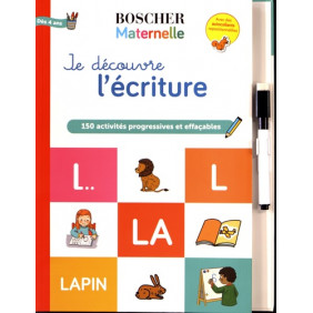 Je découvre l'écriture - Avec un feutre effaçable et des autocollants repositionnables - Grand Format