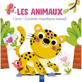 Les animaux - 1 livre + 3 puzzles magnétiques évolutifs - Album