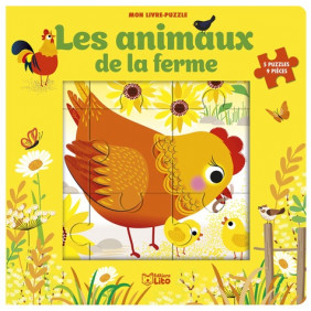 Les animaux de la ferme - 5 puzzles, 9 pièces - Album