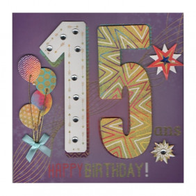 Carte collages 18*18 - anniversaire 15 ans