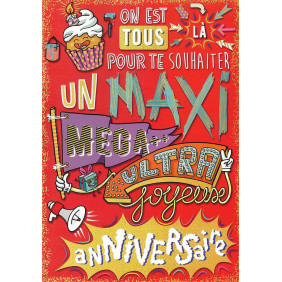 Carte carnet grand anniversaire assortie