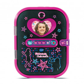 VTech - KidiSecrets Selfie Music Noir, Journal Intime Électronique 7 en 1 avec Reconnaissance - De 6 à 12 ans