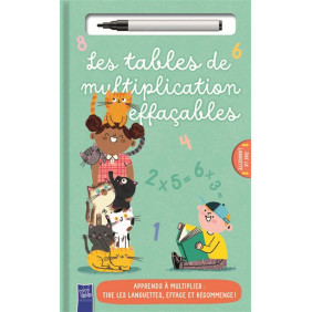 Les tables de multiplication effaçables - Avec 1 feutre à base d'eau - Album - Dès 3 ans