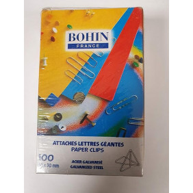 Attaches lettres géantes 31x22mm lot de 100 Trombones en acier galvanisé