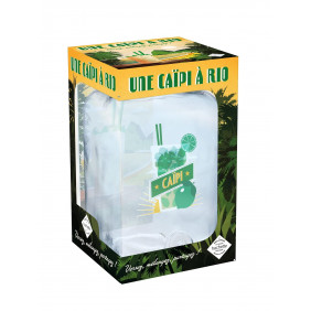 Une caïpi à Rio - Versez, mélangez, partager ! Coffret avec une fontaine en verre (4 litres) illustrée et 1 livre de 14 recettes