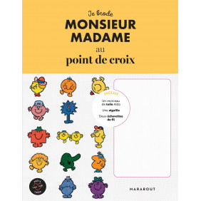 Je brode Monsieur Madame au point de croix - Avec un morceau de toile Aïda, une aiguille, deux échevettes de fil - Grand Format