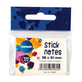 Notes autocollantes 38*51mm 100sh. jaune pastel