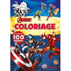 Avengers Iron Man, Black Widow, Captain America - Coloriage avec plus de 100 stickers - Grand Format