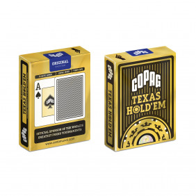 COPAG - Jeu de 55 Cartes Poker 100% Plastique - Texas Hold'em - Jumbo Face - 2 Index