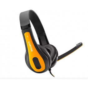 Casque PC simple HSC-1 mic flat 2m noir jaune
