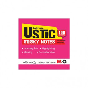 Notes adhésives rose 3X3 100 feuilles rose