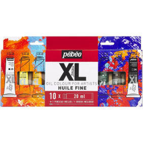 PEBEO Fine XL-Kit Peinture à l'huile, Couleurs complémentaires, 10 x 20 ml + Pinceau