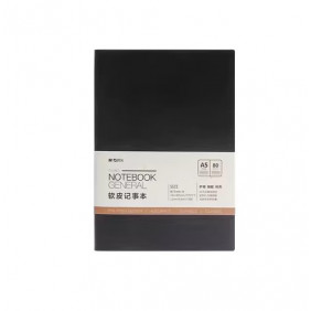 Carnet A5 couverture pu souple 80 feuilles couverture noire