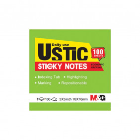 Bloc adhésif M&G 76x76 mm, 100 feuilles - vert
