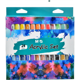 Peintures acryliques M&G 12 ml - Lot de 24 pièces