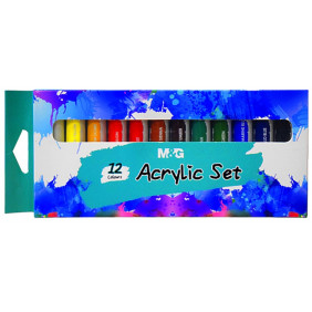 Peintures acryliques M&G 12 ml - lot de 12 pièces