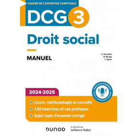 DCG 3 Droit social. Manuel Edition 2024-2025