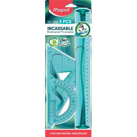 Maped Kit de traçage géométrie incassable - modèle aléatoire bleu ou vert