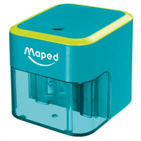 Maped - Taille-Crayon électrique à piles - 1 trou Diamètre Standard 6 à 8 mm - Taillage automatique et rapide - Avec réservoir