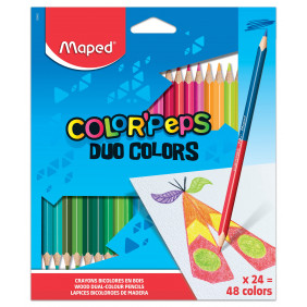 Etui de 24 crayons de couleur Color'Peps Duo Colors, double mine, couleurs assorties (24)