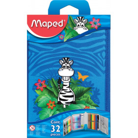 MAPED Trousse écolier Jungle en polyester Bleu