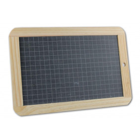 Ardoise naturelle avec cadre en bois 18x26cm, 1 face quadrillée/ 1 face uni