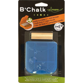 Boîte à craies et mini brosse en bois