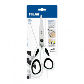 Blister ciseaux de bureau blancs 20,5 cm