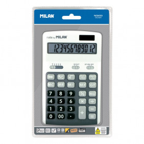 Blister calculatrice grise 12 chiffres Milan