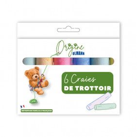 Etui craies de trottoir ulmann 6 unites coloris assortis