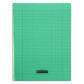 Cahier Ligne 8000 17x22, 32p./16 feuilles 90 g/m² piquées, couv. PP verte, Séyès 3mm