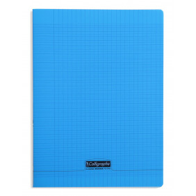 Cahier polypro bleu CALLIGRAPHE A4 Grands carreaux 192p séyès 90g