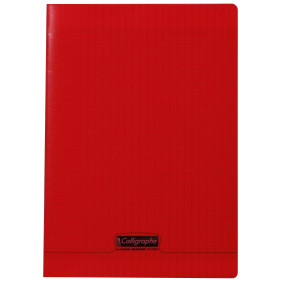 Calligraphe 8000 - Cahier polypro 24 x 32 cm - 96 pages - grands carreaux (Seyes) - rouge