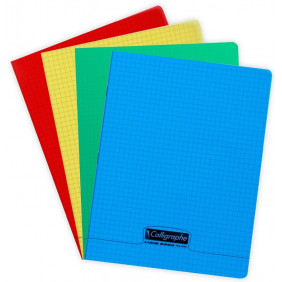 Cahier piqué 8000 17*22 couleurs Aléatoires 96P Q5*5 90G polypro