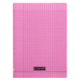 Calligraphe 8000 - Cahier polypro A4 (21x29,7 cm) - 96 pages - grands carreaux (Seyes) - rose
