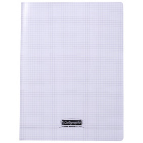 Calligraphe 8000 - Cahier polypro 24 x 32 cm - 96 pages - petits carreaux (5x5 mm) - transparent