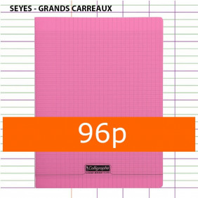 Calligraphe 18121C Un Cahier Agrafé Rose (une Marque de Clairefontaine) - 17x22 cm - 96 Pages Grands Carreaux