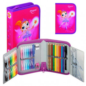 Maped Trousse Fairy, en polyester, rose, garni