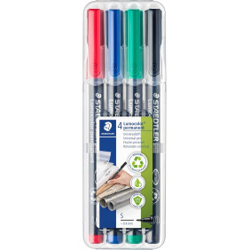 STAEDTLER Marqueur permanent 313S Lumocolor, étui de 4 (313 WP4)