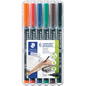 STAEDTLER Marqueur permanent 313S Lumocolor, étui de 6 (313 WP6)