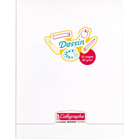 Cahier de dessin piqué 17x22 32p 90g 8000 polypro uni