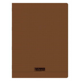 Calligraphe 18511C Un Cahier Agrafé Marron - 24x32 cm - 192 Pages Grands Carreaux - Couverture Polypro Transparent