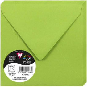 Clairefontaine 5548C Paquet de 20 Enveloppes Gommées - Format Carré 14x14cm