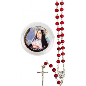 Chapelet parfumé Sainte Rita en Bois, parfumé à la Rose