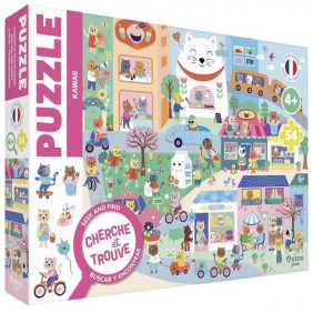 Puzzle cherche et trouve : Kawaii. 54 pièces