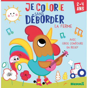 Je colorie sans déborder La ferme avec gros contours en relief