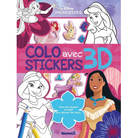 Disney Princesses colo avec stickers 3D