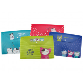 Pochette A4 M&G avec Motifs Chats Fermeture Bouton Pression - Vendu à l'unité