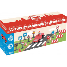 Voiture et panneaux de circulation - Dés 3 ans