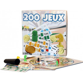 Coffret 200 jeux : chevaux, dames, oies, loto, cartes, dés , 200 règles de jeux